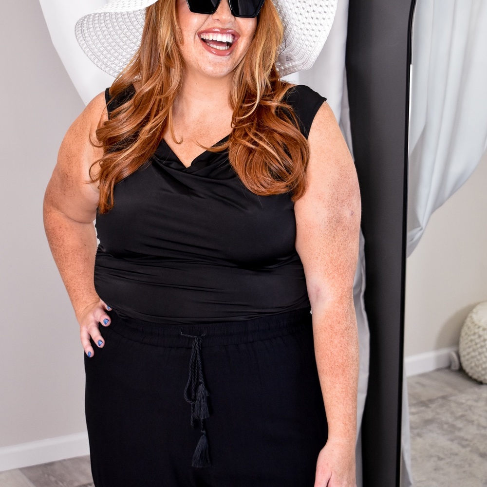 Cowl Neck Top Plus
